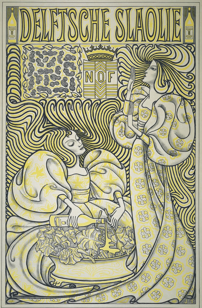 Delft Salad Oil posteri, pub.1894 (renkli litho) by Jan Toorop