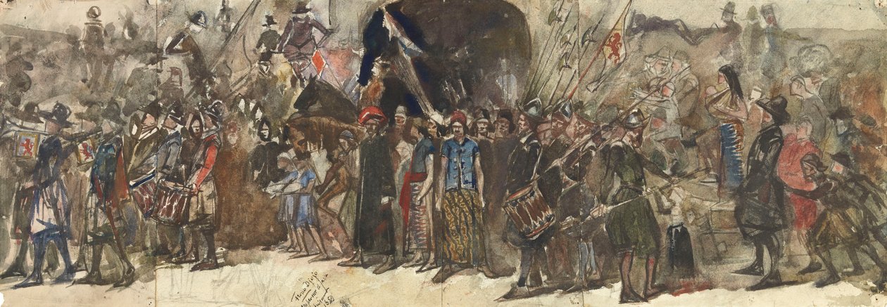 Java İmparatoru (kağıt üzerine kalem üzerine suluboya) by Jan Toorop