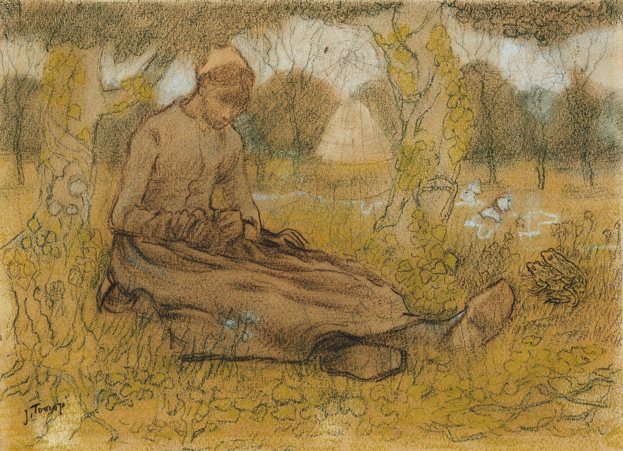 İlkbaharda Genç Kız, c. 1885-90 by Jan Toorop