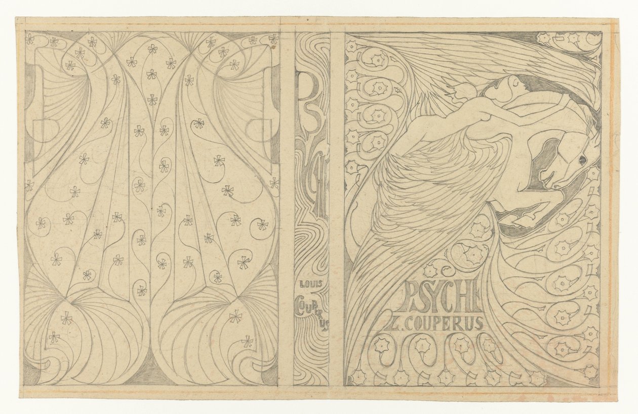 Louis Couperus'un Psyche Band tasarımı için kapak tasarımı: Louis Couperus, Psyche, 1898 by Jan Toorop