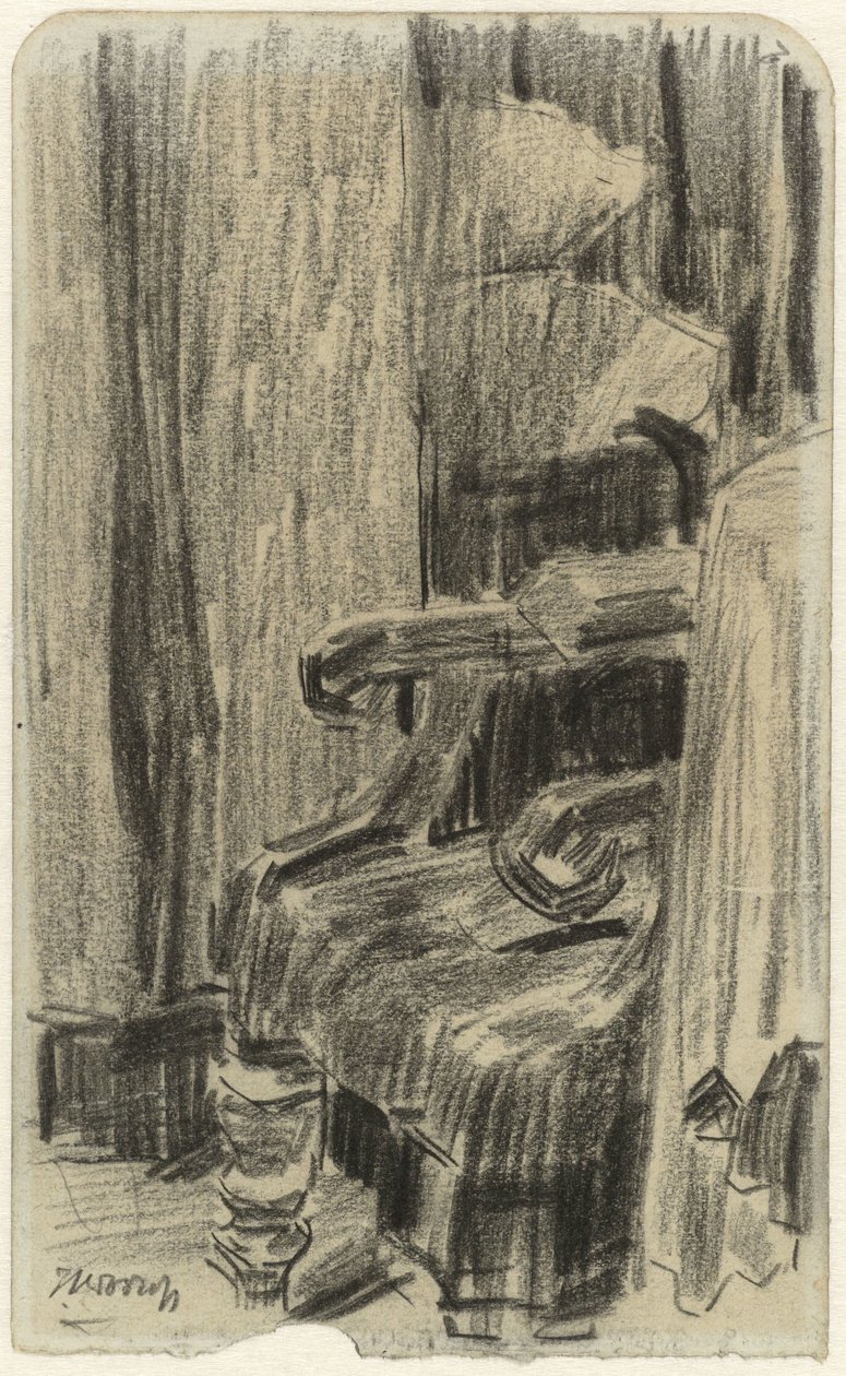 Koltuk kısmen perdeyle örtülü by Jan Toorop