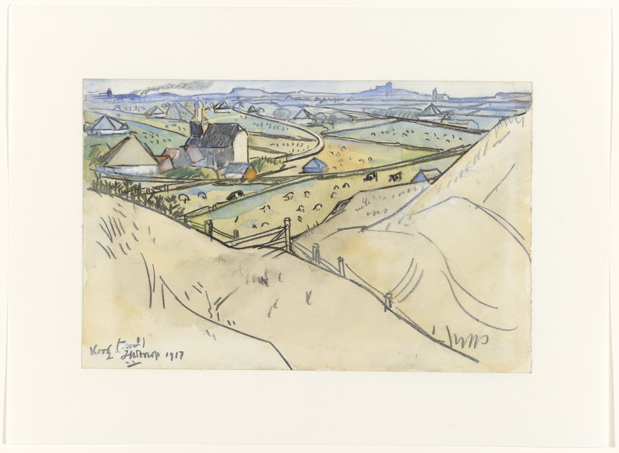 Texel'deki Koog'daki kum tepelerinden görünüm by Jan Toorop
