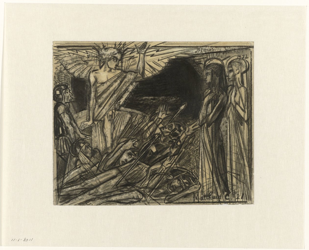 Meryem bir melek tarafından hitap edilen mezarda by Jan Toorop