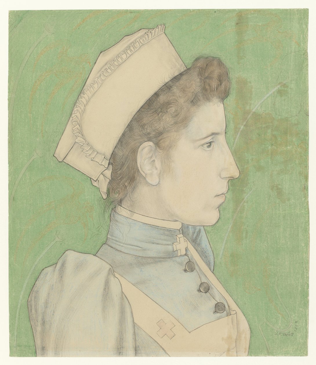 Hemşire Nelly'nin Portresi Portret van Nelly Goudkade by Jan Toorop