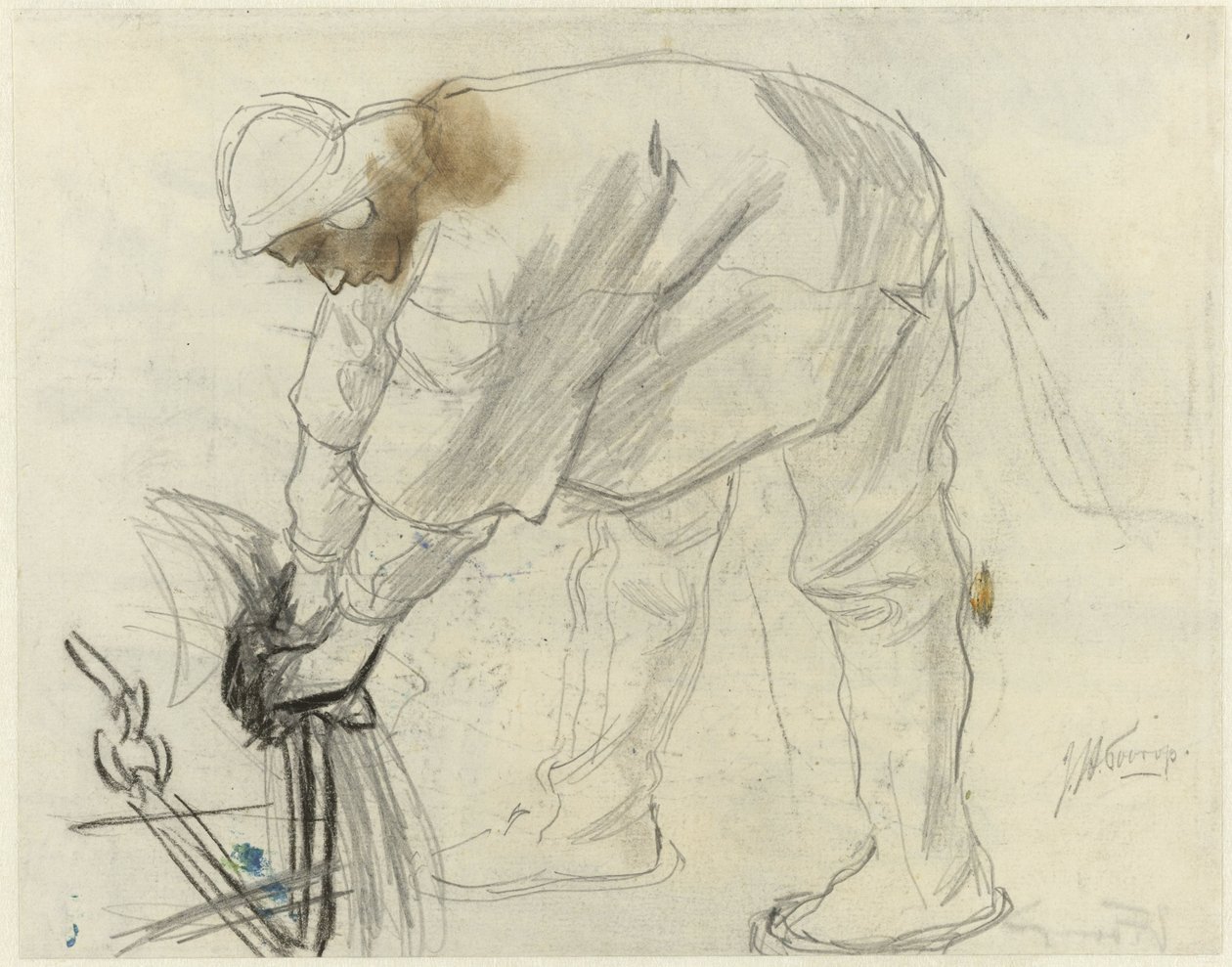 Çapalı bir denizcinin incelenmesi by Jan Toorop