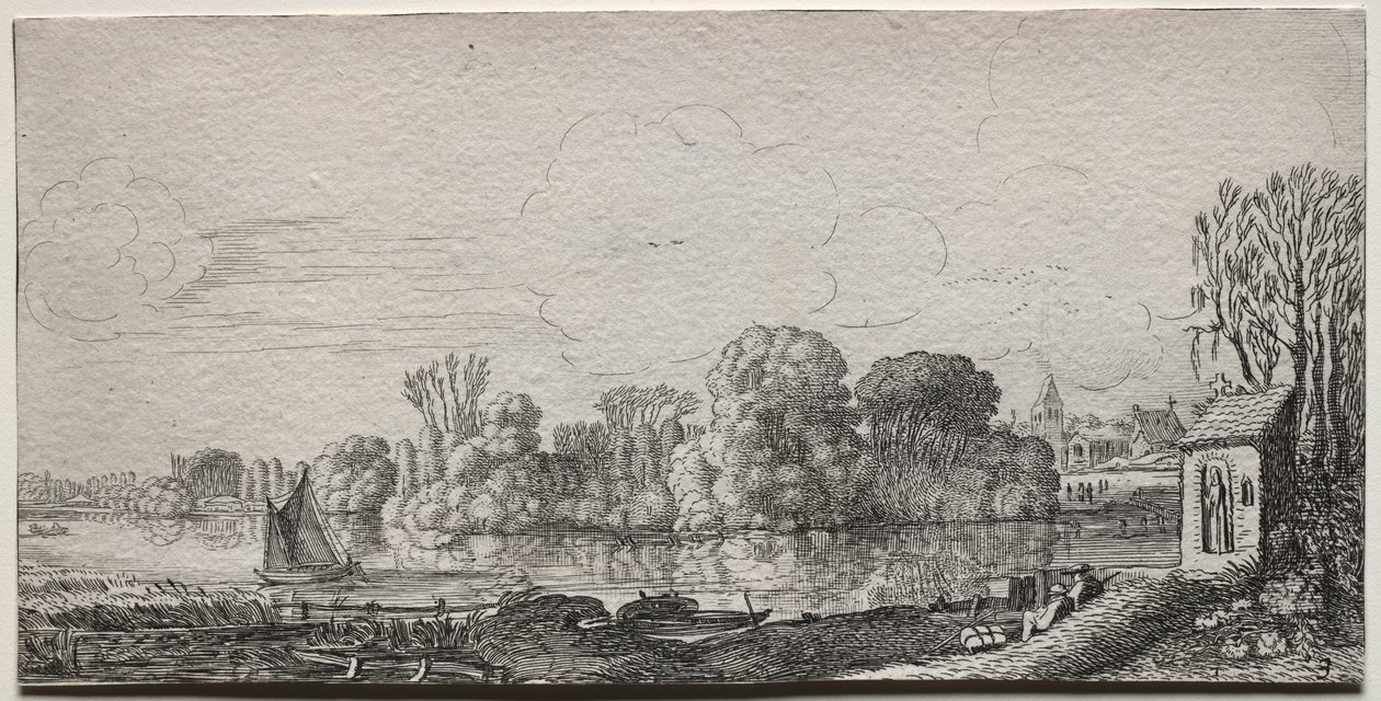 Bir Göletin Yanında Küçük Bir Şapel. by Jan Van de Velde