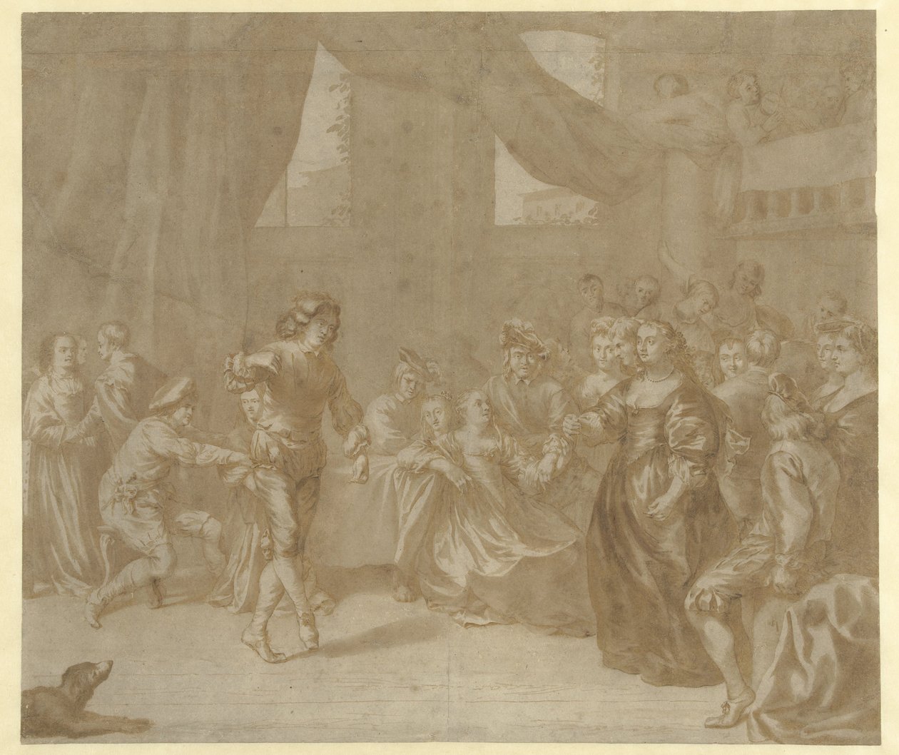 Bir partide dans eden çift by Jan Verkolje (I)