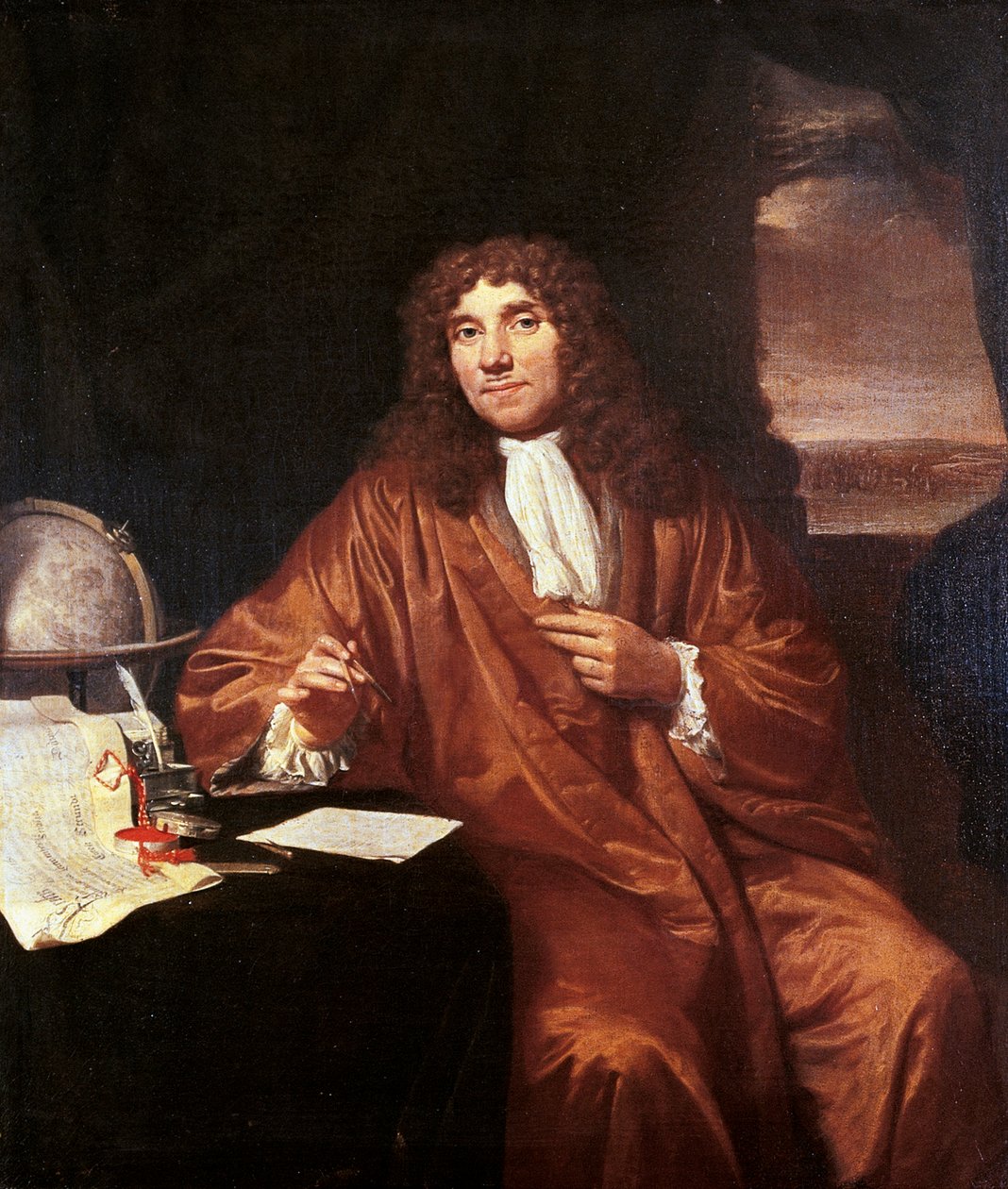 Antonie van Leeuwenhoek, 1680 dolayları (tuval üzerine yağlı boya) by Jan Verkolje