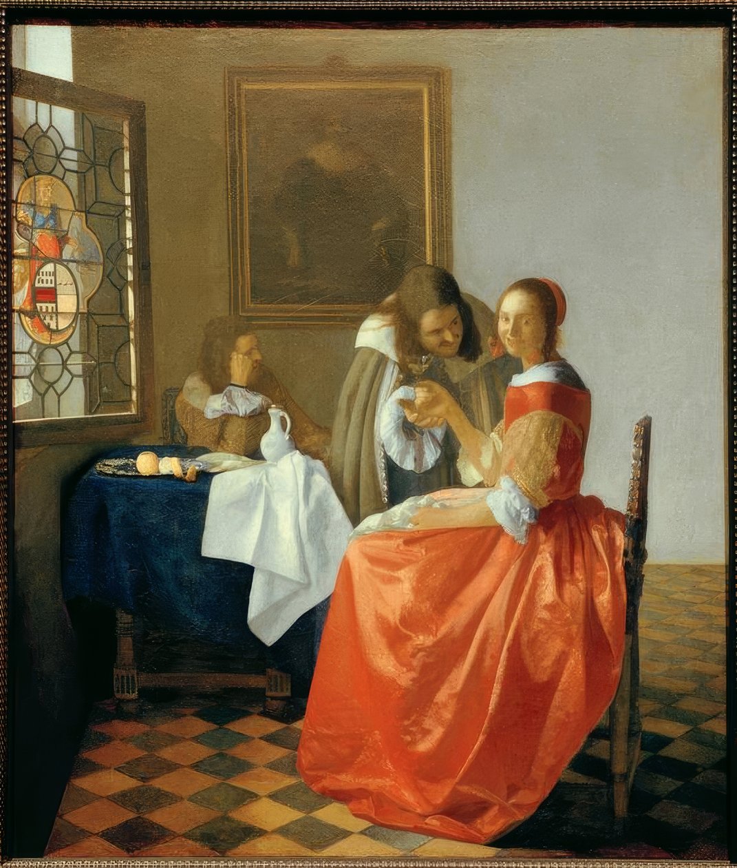 Şarap kadehi olan kız by Jan Vermeer van Delft