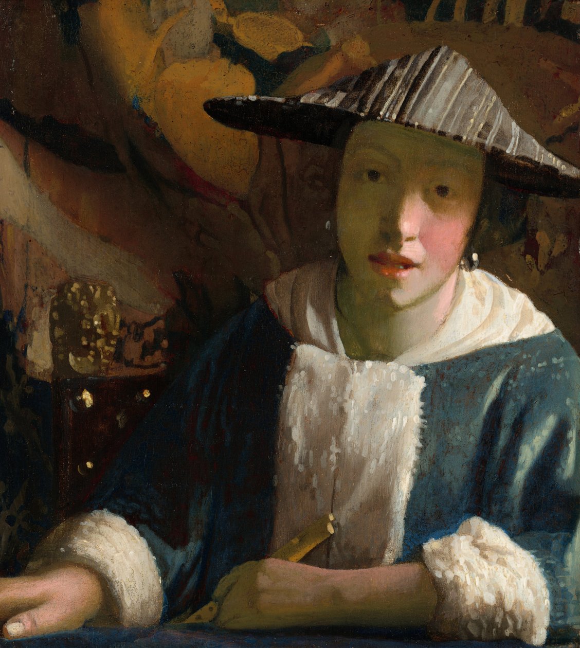 Flütlü Kız, muhtemelen 16651675. by Johannes Vermeer