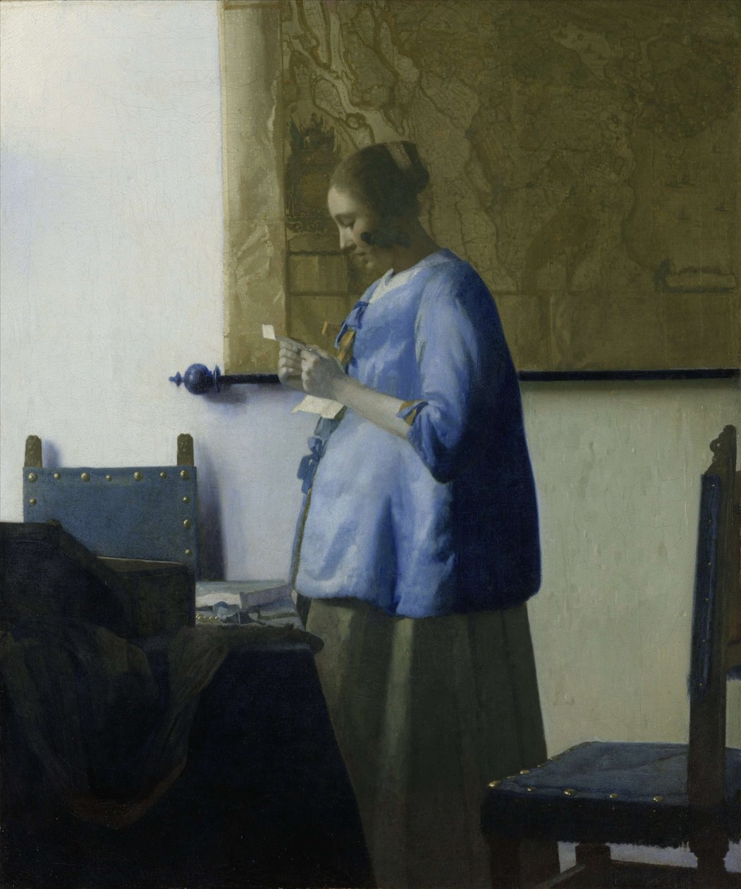 Mavili Kadın Mektup Okumak by Jan Vermeer van Delft