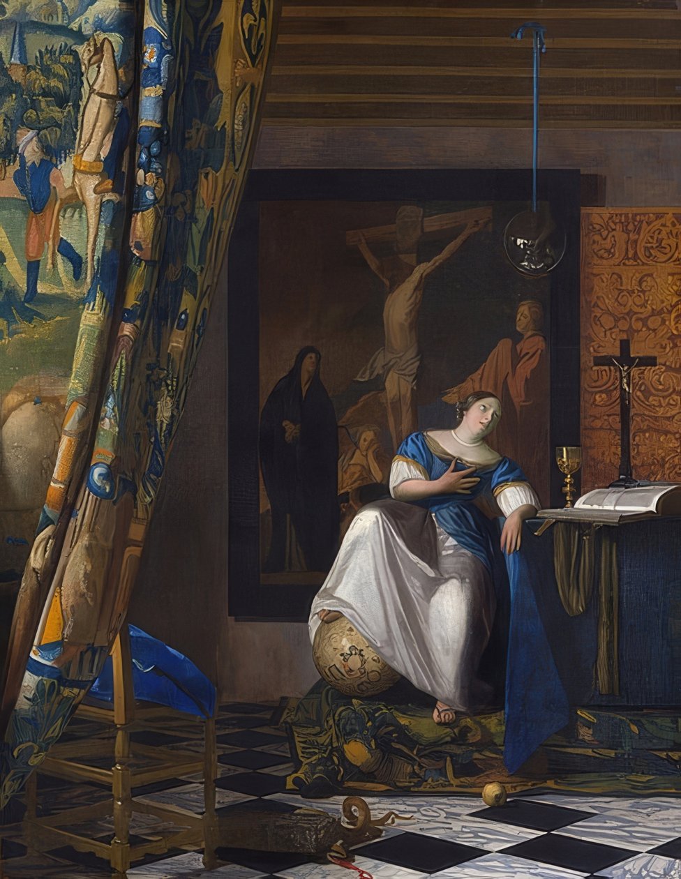 İnanç Alegorisi. 1670-72 civarında by Jan Vermeer van Delft