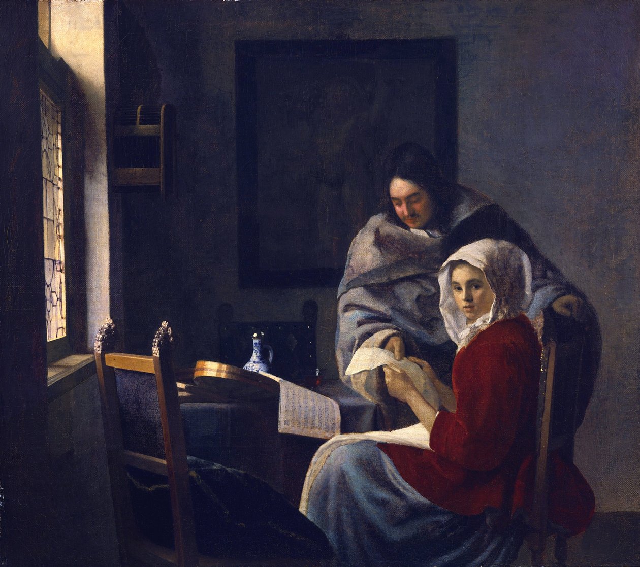 Kızın müziği yarıda kesildi, c. 1660 by Jan Vermeer van Delft