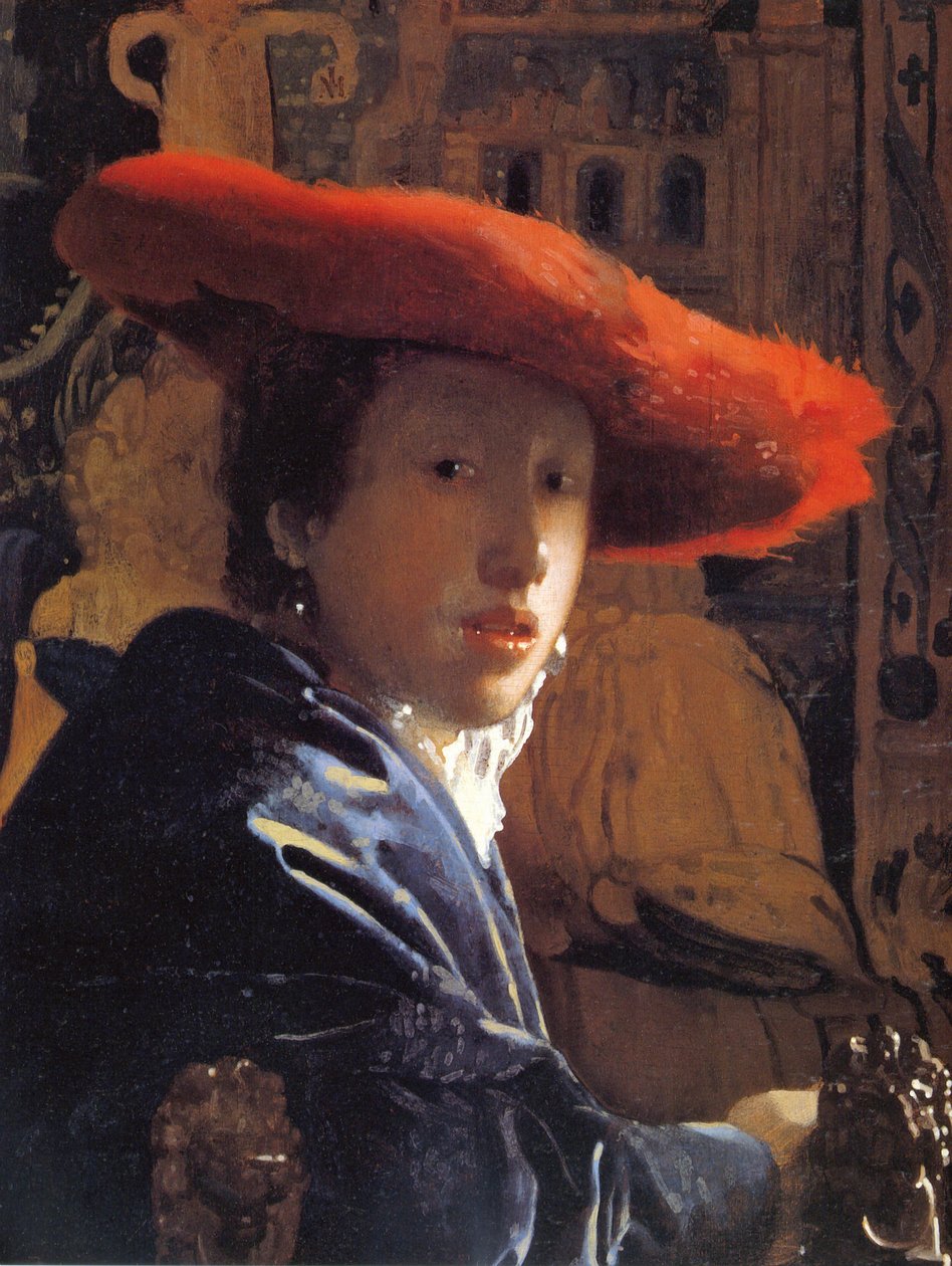 Kırmızı Şapkalı Kız, c.1665 by Jan Vermeer van Delft