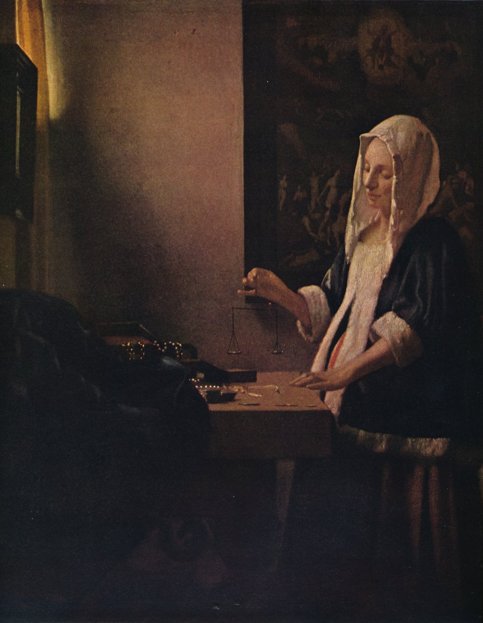 Teraziyi Tutan Kadın, c1664 by Jan Vermeer van Delft