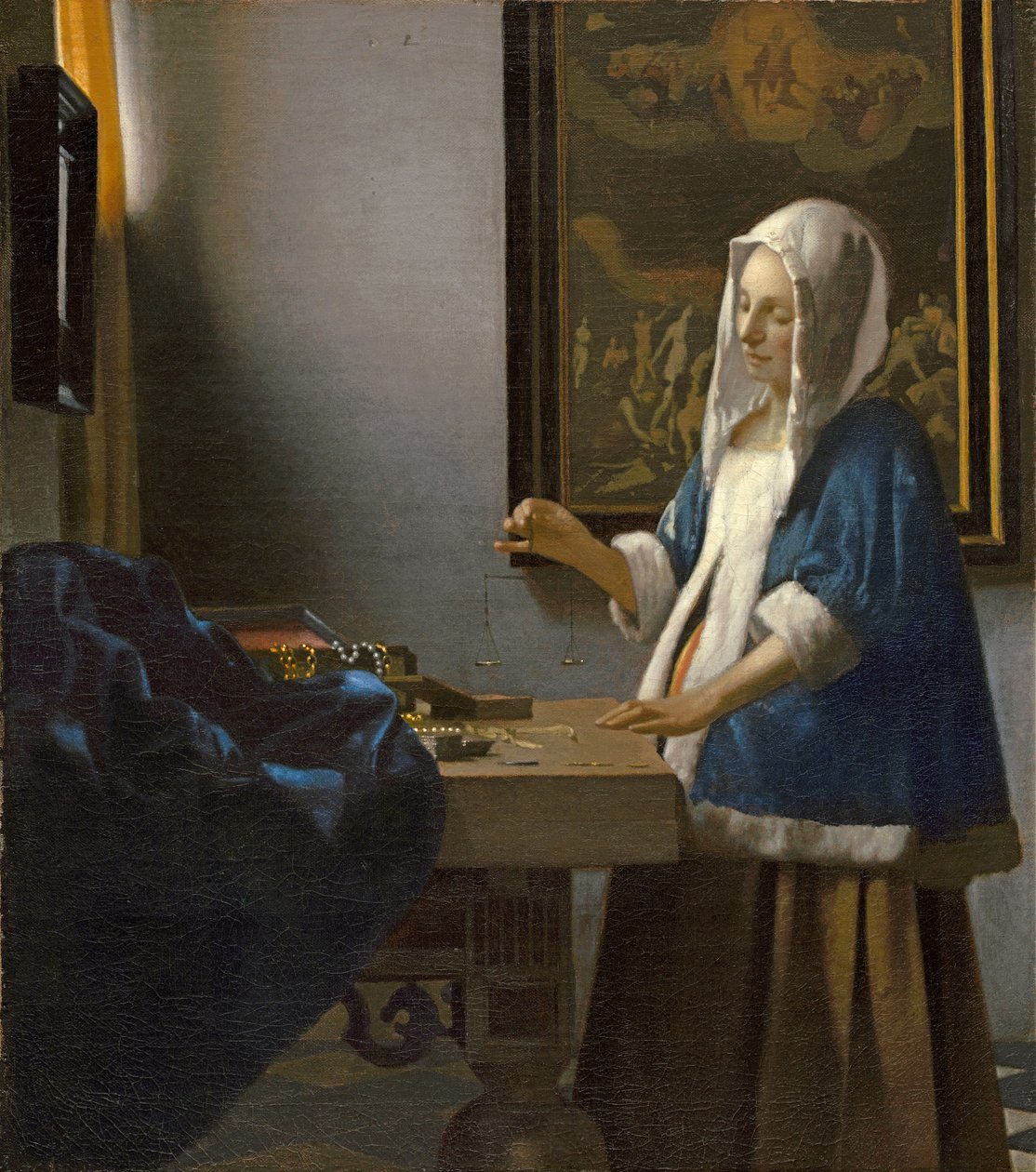 Bir denge tutan kadın by Jan Vermeer van Delft