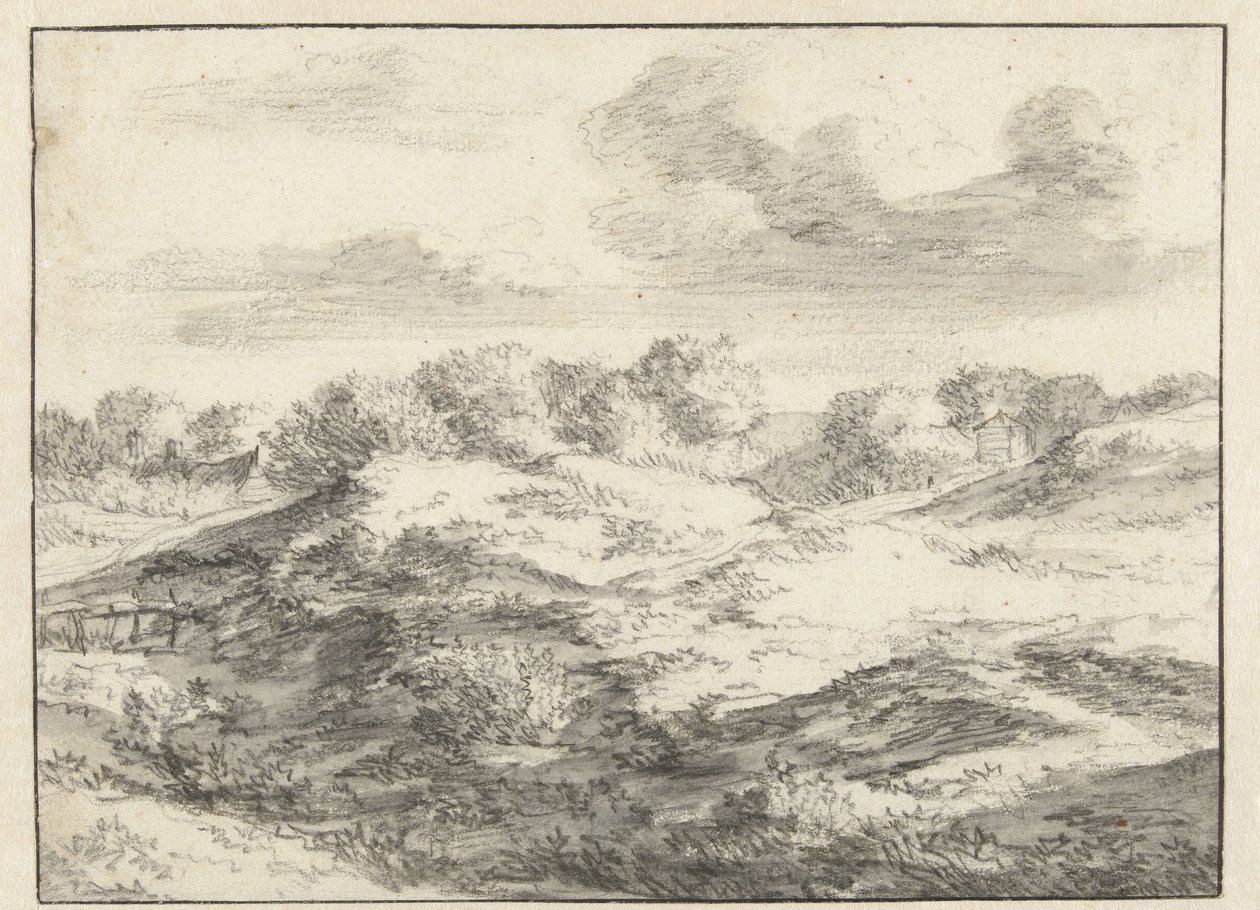 Uzakta Bir Kulübe ile Kumul Manzarası by Jan Vermeer van Haarlem (I) (attributed to)