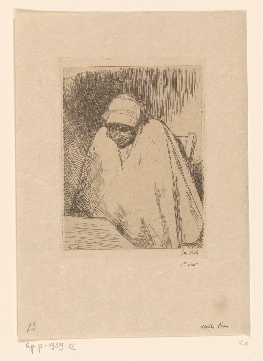 Malle Teun (nesne üzerindeki orijinal başlık) by Jan Veth (signed by artist)