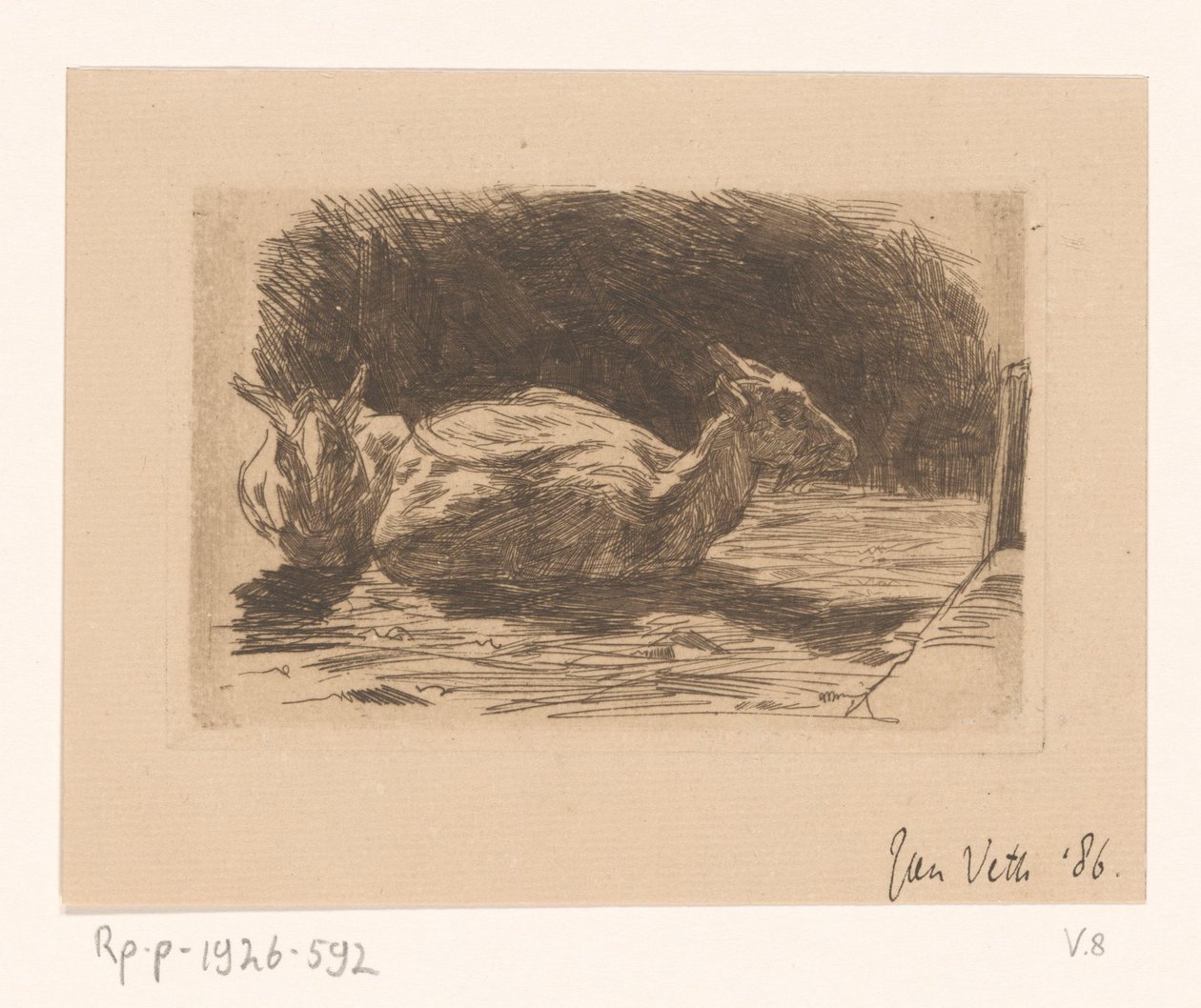 iki keçi by Jan Veth (signed by artist)