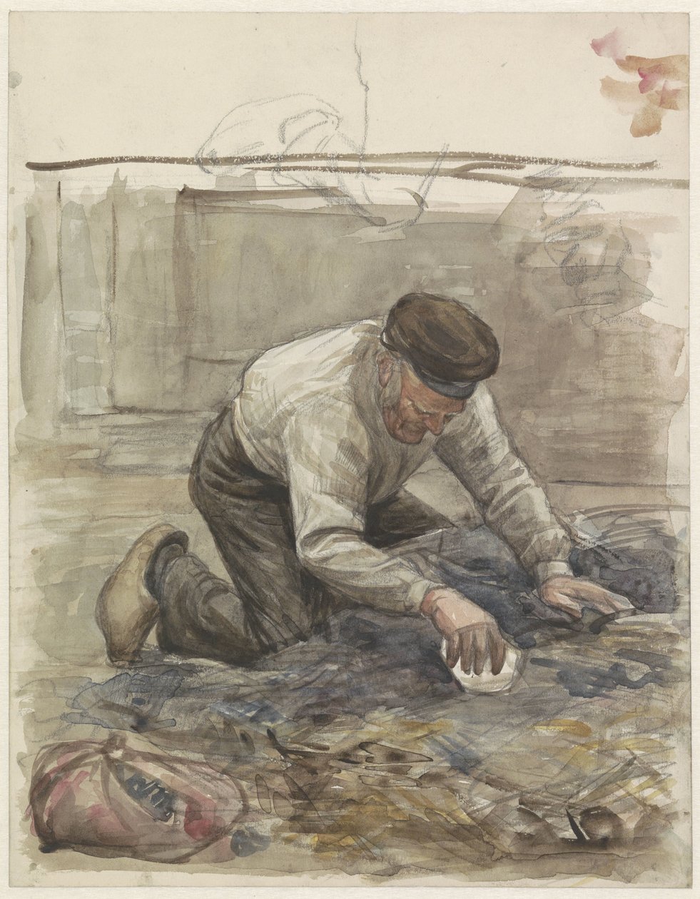 Çiftçi dizlerinin üzerinde by Jan Veth