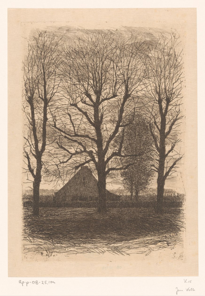 Uzun ağaçlar arasında çiftlik, Ewijkshoeve by Jan Veth
