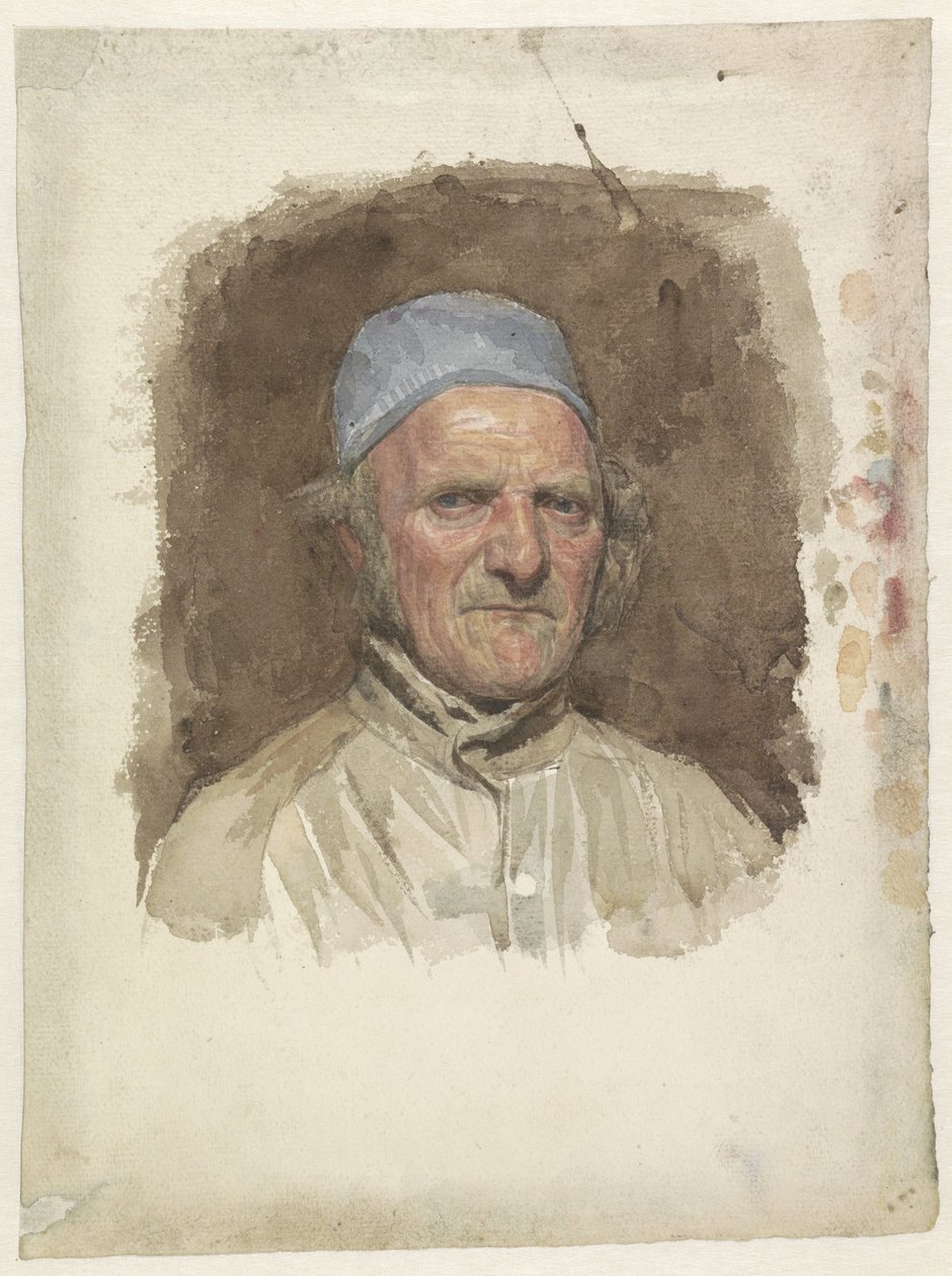 Mavi şapkalı adam portresi by Jan Veth