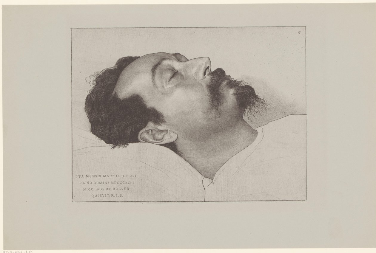 Nicolas de Roever, zijn karalamalar yatağında Böylece, 12 Mart 1893