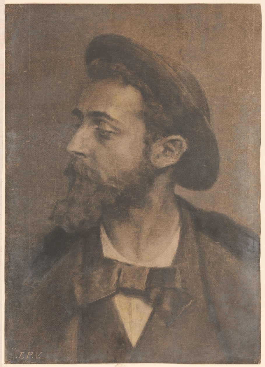 Solda sakallı ve şapkalı bir adamın portresi by Jan Veth