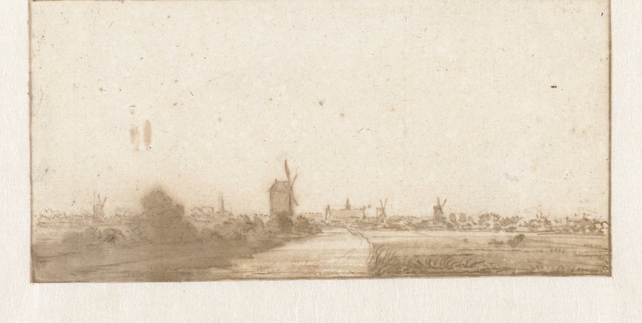 Bir şehrin görünümü (Leiden?) by Jan Vincentsz. van der Vinne (possibly)