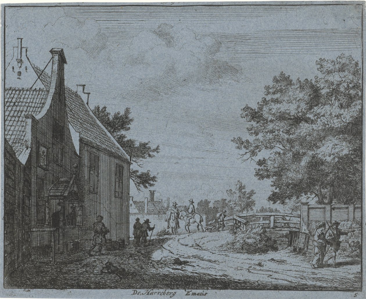 Hanın görünümü Emaus Harreberg Emaus (nesne üzerindeki başlık) Haarlem bölgesinin manzaraları (dizi başlığı) Gesigten Haarlem