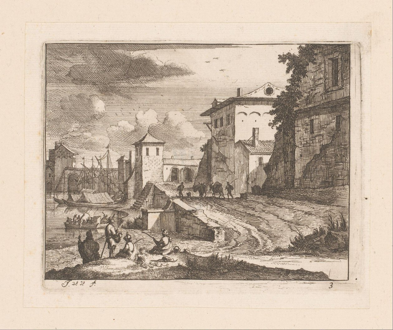 Bir İtalyan limanının rıhtımları by Jan Vincentsz. van der Vinne