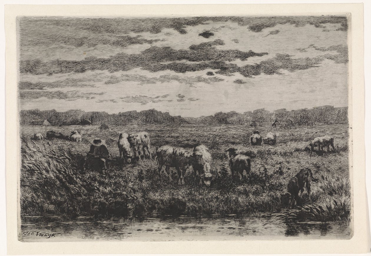 Koyun ile manzara by Johannes Martinus Vrolijk