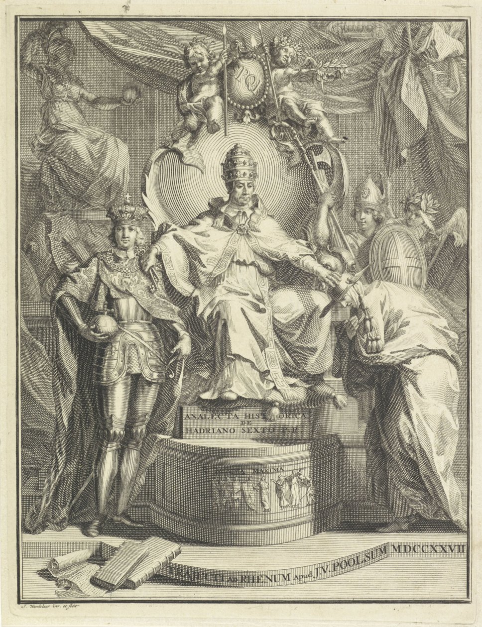 Trondende duraklaması Adrianus VI Başlık sayfası: Burmann, Kasper. Hadrianus VI by Jan Wandelaar