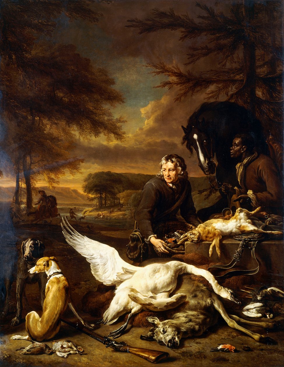 Bir Av Hizmetçisiyle Avın Ganimetleri ve Körfez Tutan Kara Sayfa, 1700 by Jan Baptist Weenix