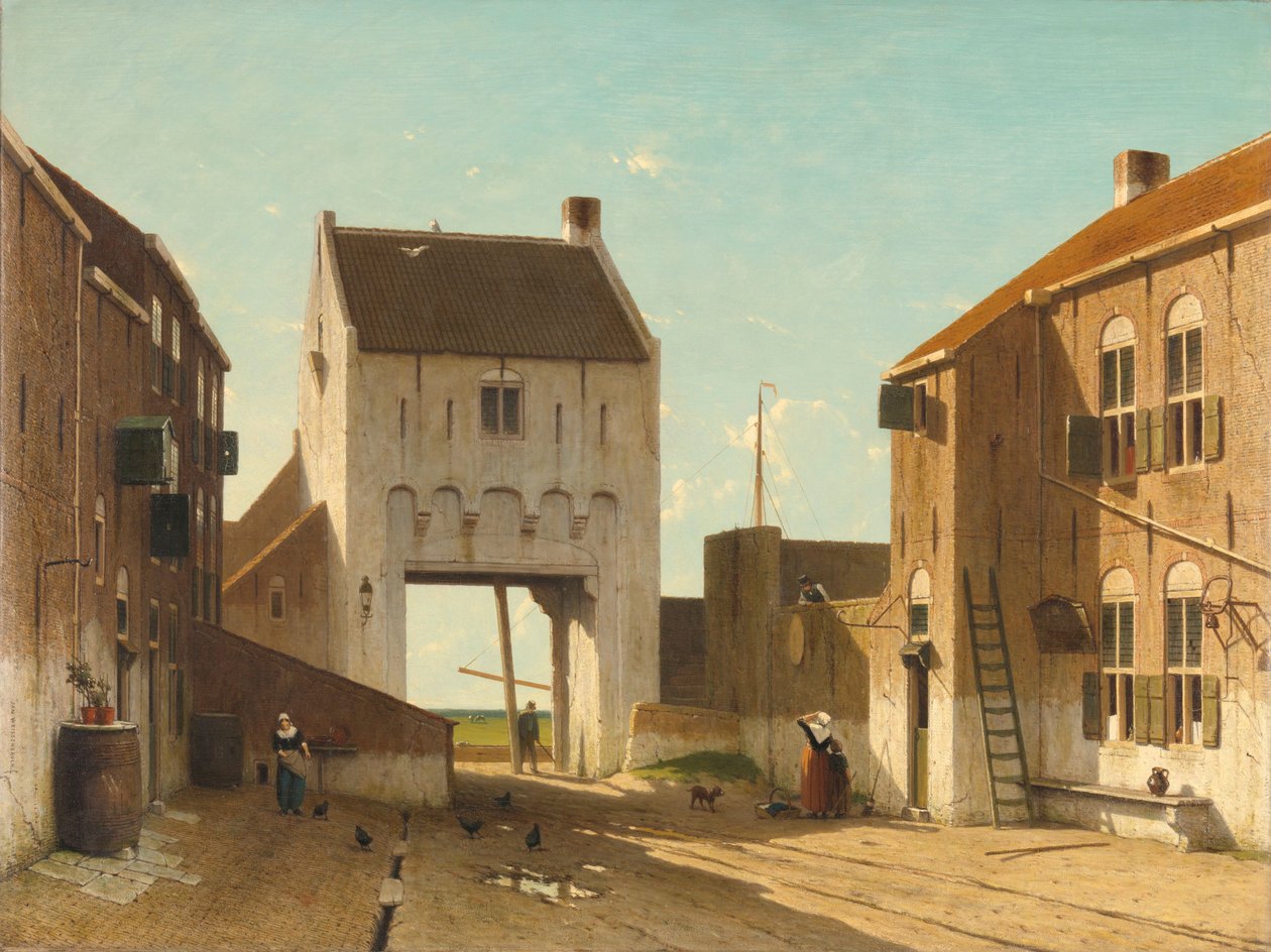 Leerdam'da Bir Şehir Kapısı, 1868-70 civarı (tuval üzerine yağlıboya) by Jan Weissenbruch
