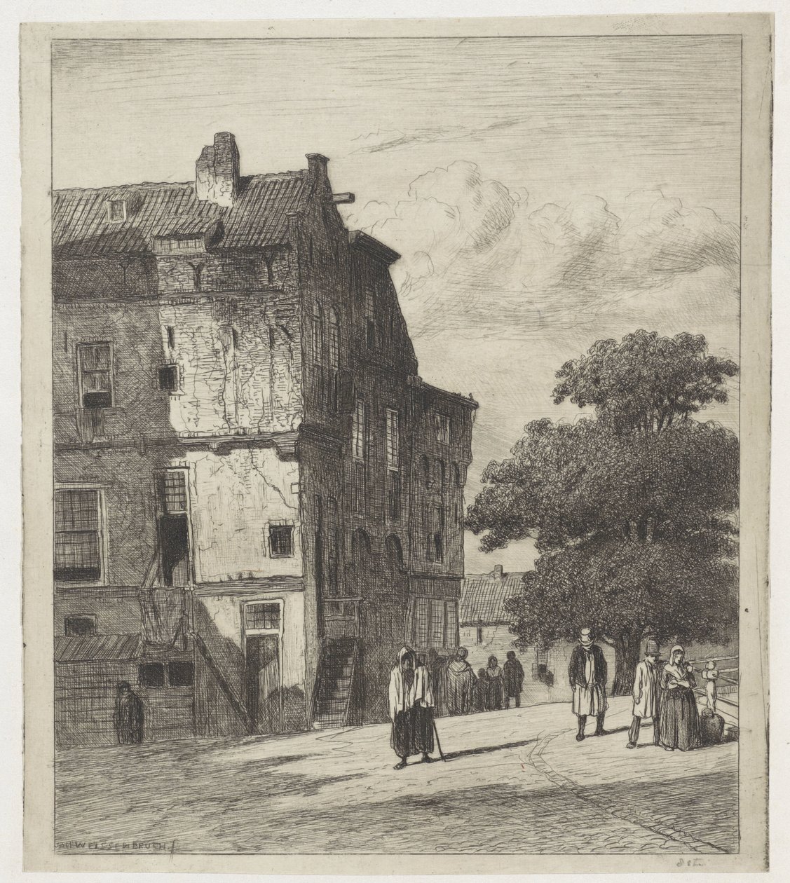 Amsterdam'da bir caddenin görünümü by Jan Weissenbruch