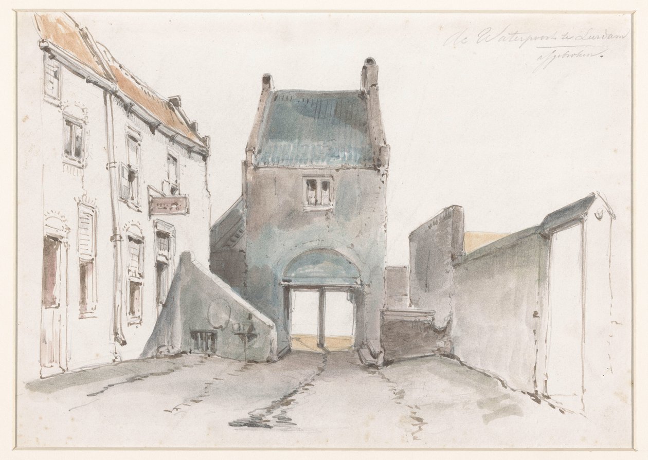 Leerdam'daki Steiger kapısı Leerdam'daki su kapısı by Jan Weissenbruch