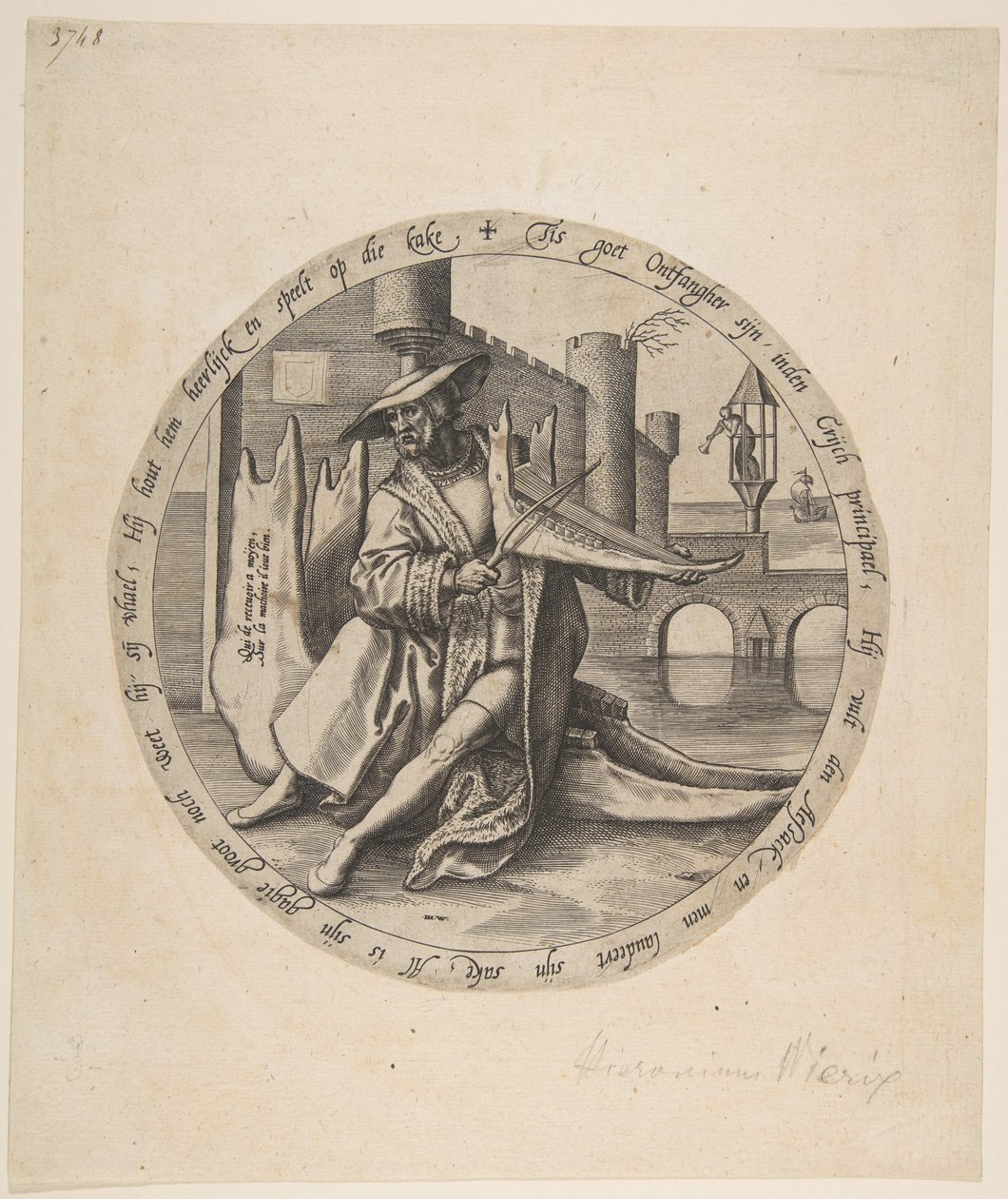 Çene Kemiğinde Keman Çalan Zengin Adam, M.Ö. 1568. by Jan Wierix