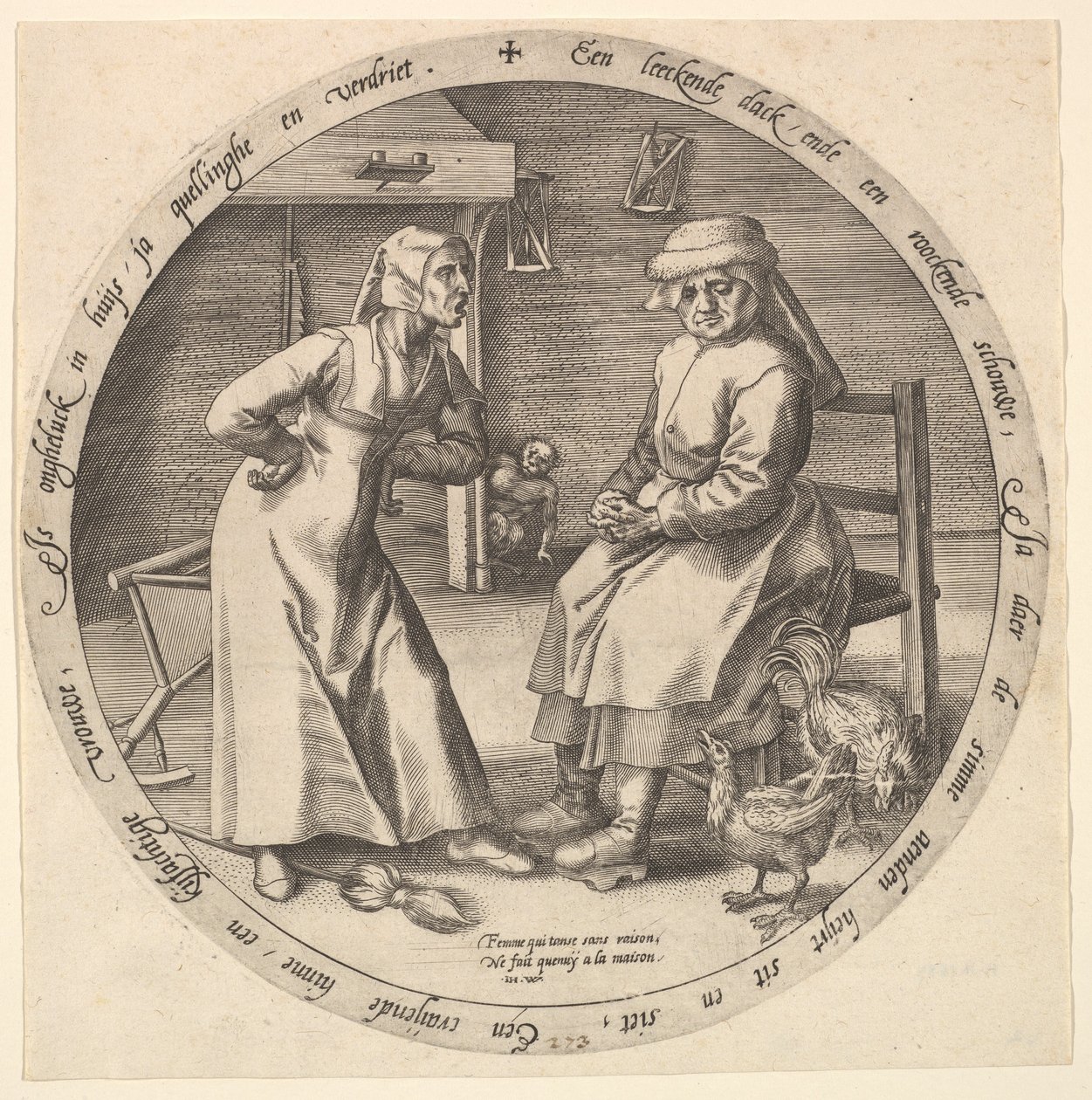 Azar Kadın ve Kıkırdayan Tavuk, ca. 1568. by Jan Wierix