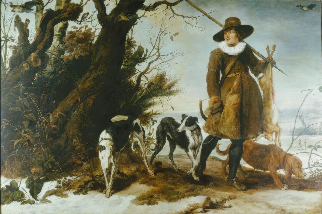 Bir avcı ile kış manzarası by Jan Wildens