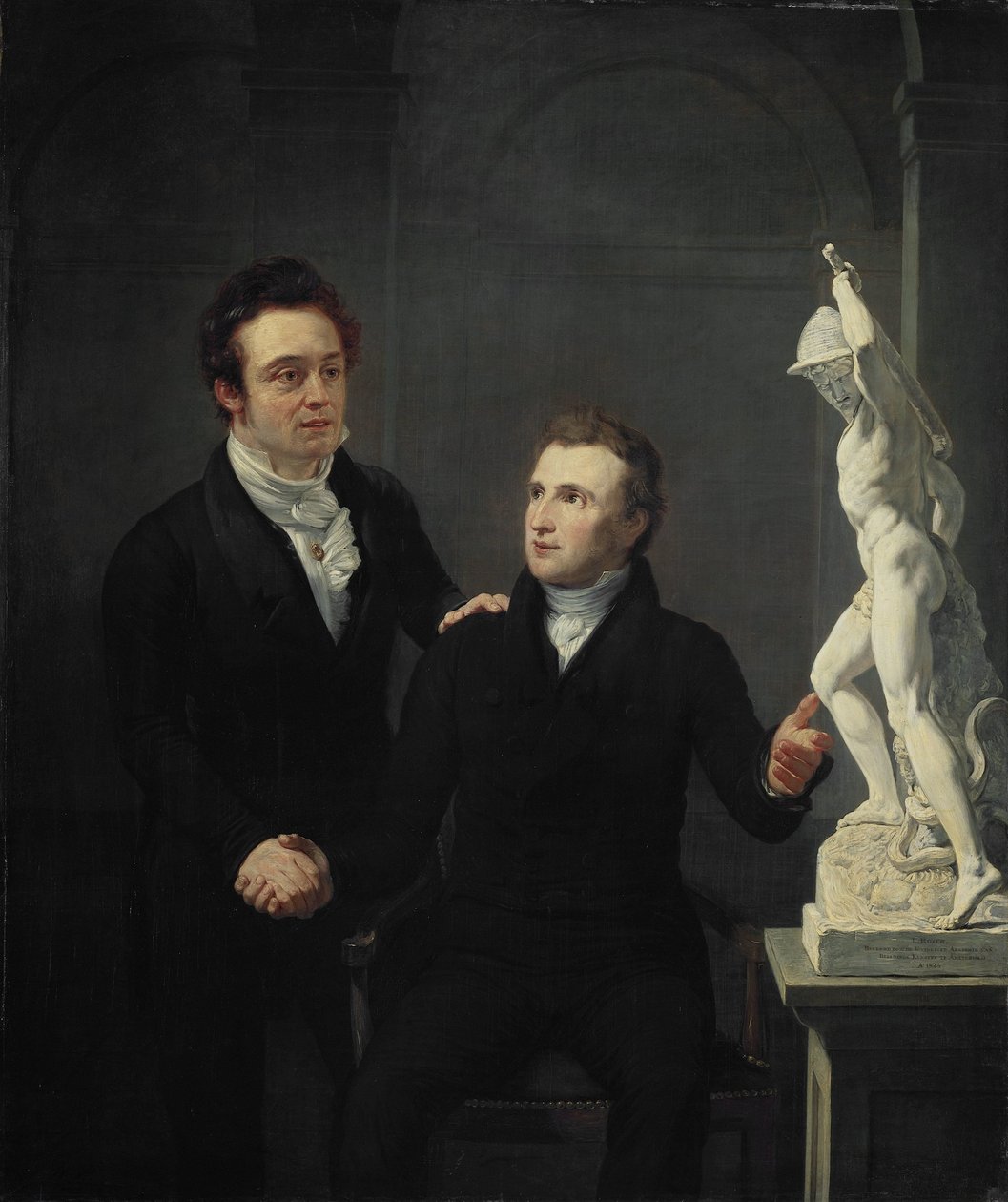 Louis Royer, Heykeltıraş ve Albertus Bernardus Roothaan, Borsacı, Sanatın Dostu ve Bilimin Koruyucusu by Jan Willem Pieneman