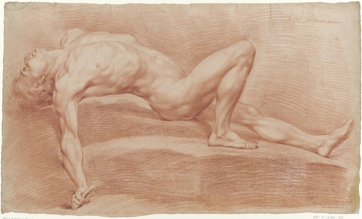 erkek çıplak sırt üstü yatmak by Jan Willem Pieneman
