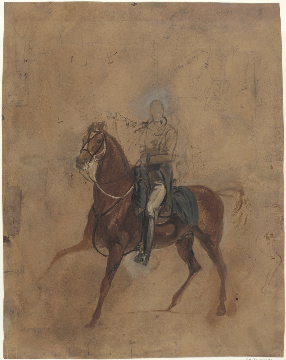 Wellington Dükü Kopenhag Portre Çalışması Waterloo Savaşı'ndan önce Wellington'un atlı figürü için At Çalışması by Jan Willem Pieneman