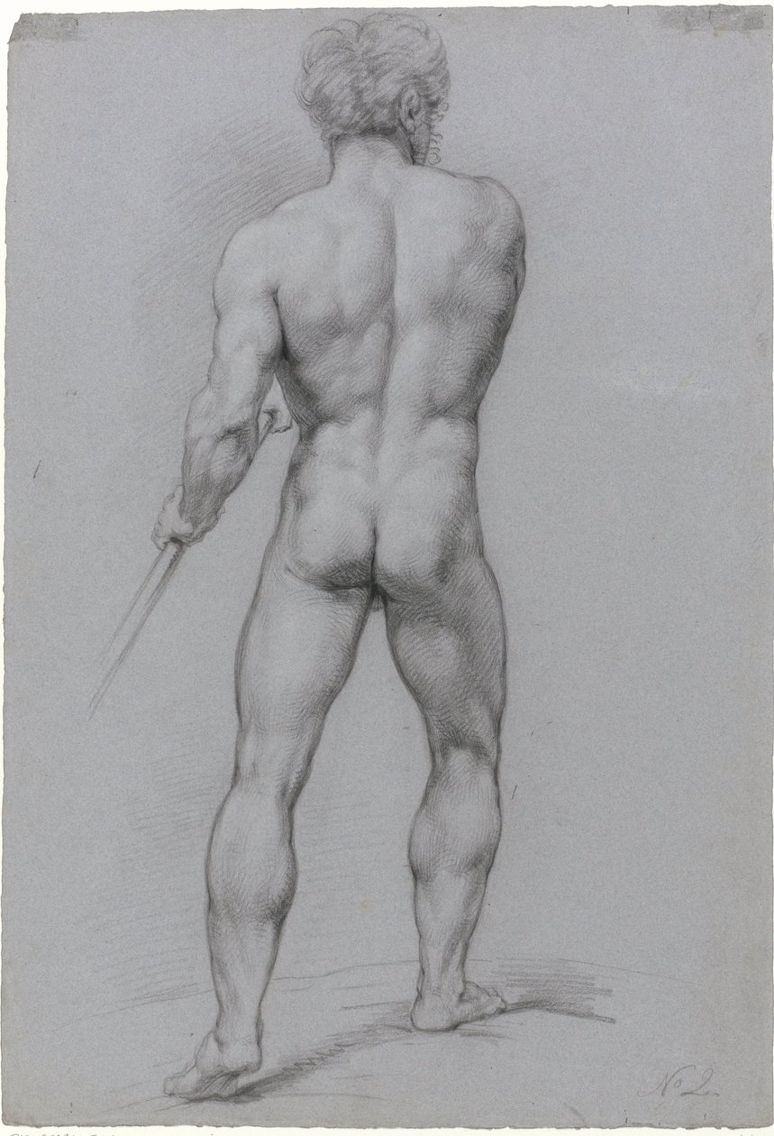 Arkadan görülen erkek çıplak ayakta by Jan Willem Pieneman