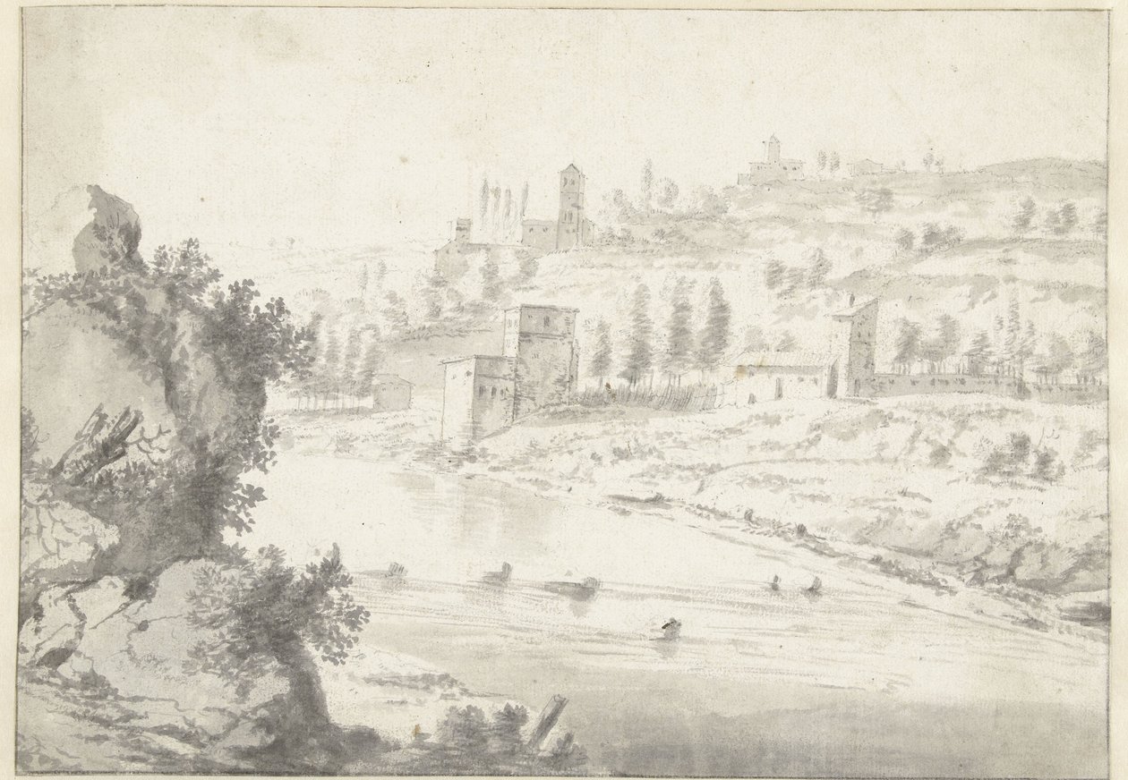 Vienne yakınlarındaki Rhône Nehri Vadisi ile manzara by Jan Worst