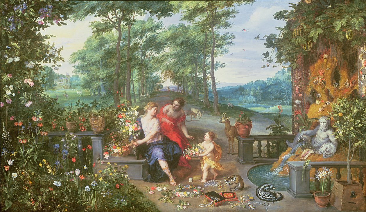Bahçedeki Flora ve Periler by Jan and Balen, Hendrik van Brueghel