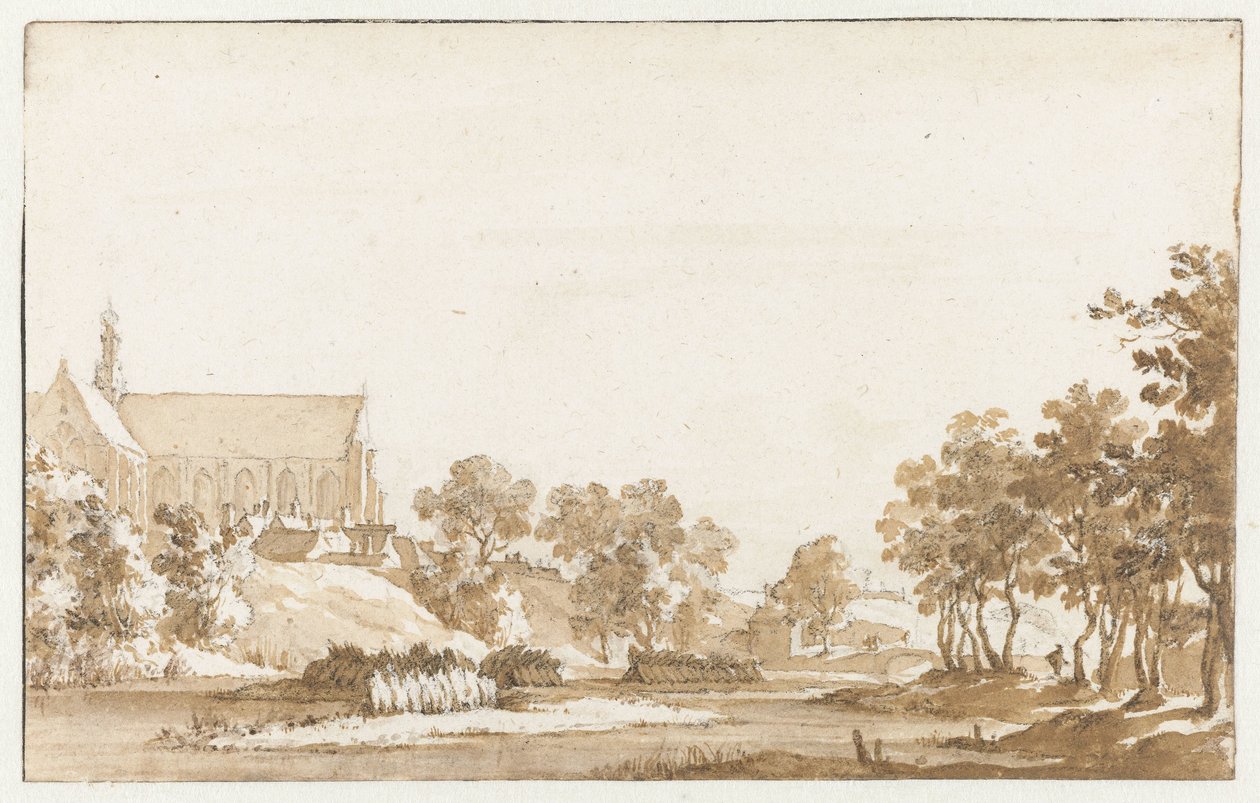 Alkmaar'daki St. Laurenskerk manzarası by Jan de Bisschop