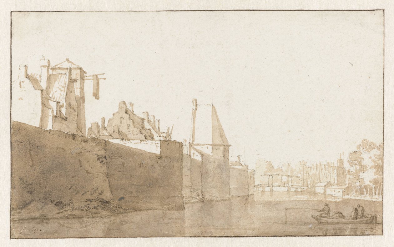 Leiden surlarının görünümü by Jan de Bisschop