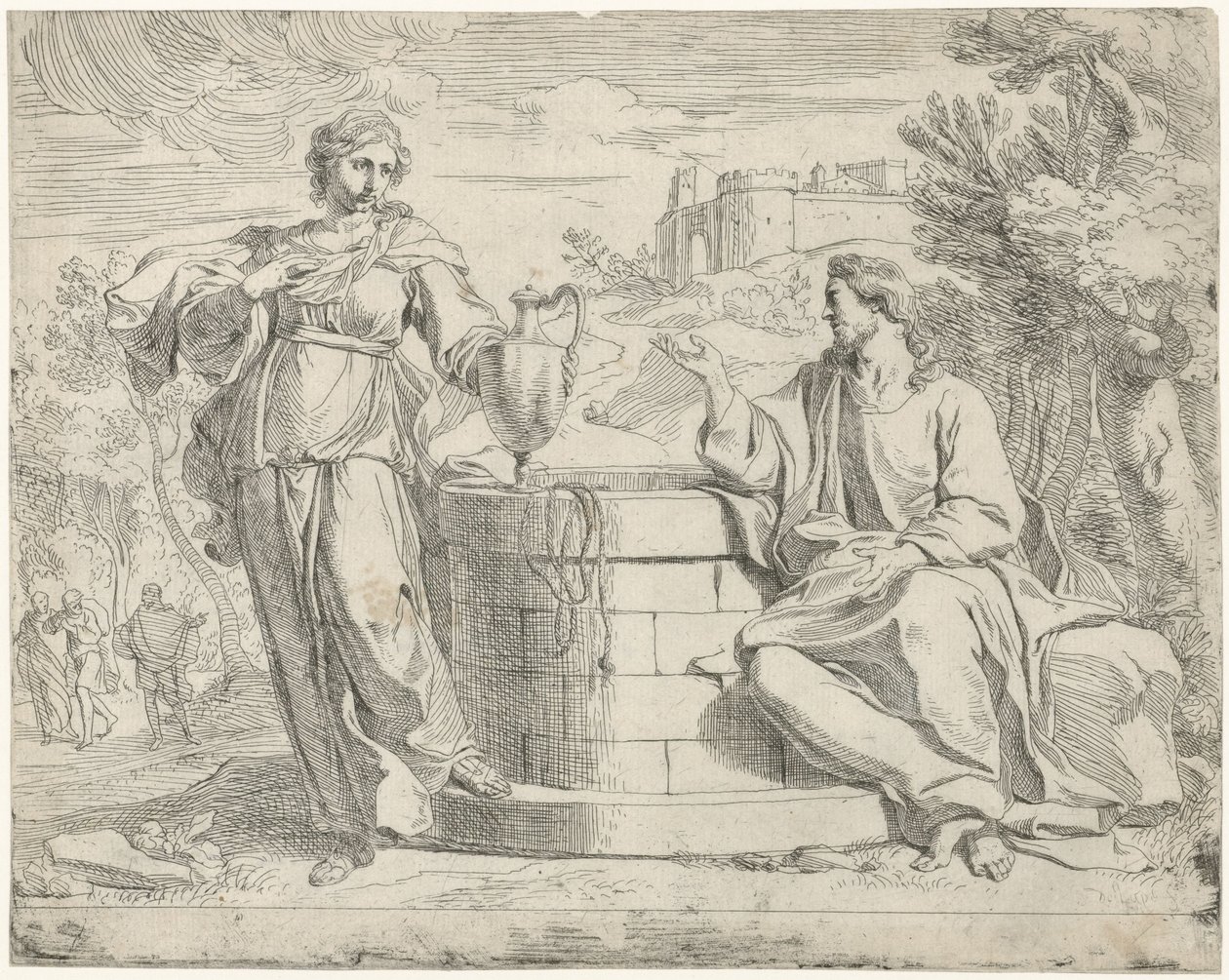 İsa ve Samiriyeli Kadın by Jan de Pape (rejected attribution)