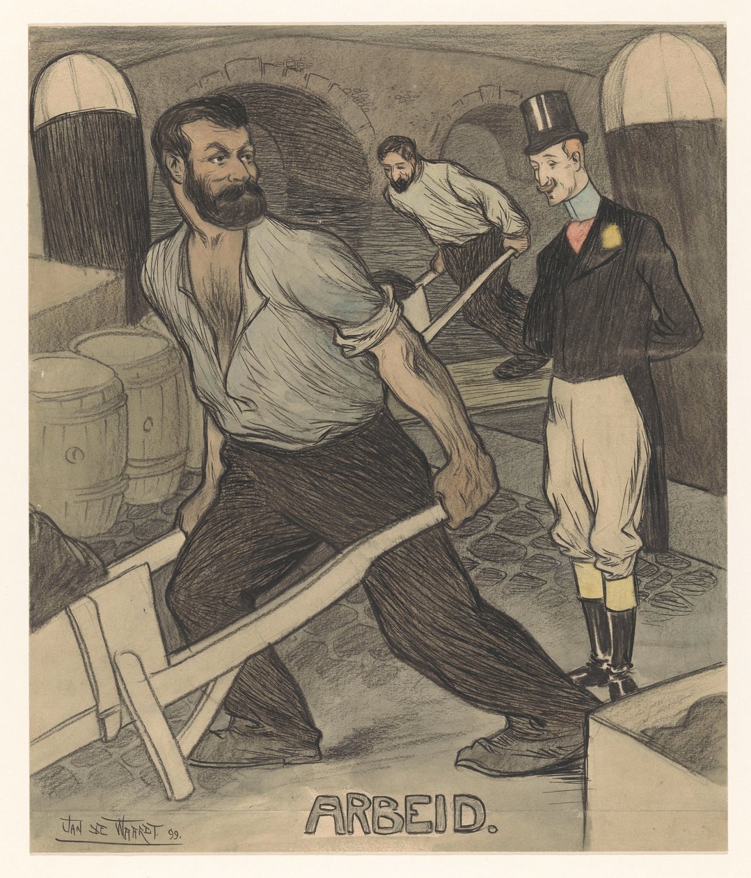 İş (nesne üzerindeki başlık) by Jan de Waardt (signed by artist)